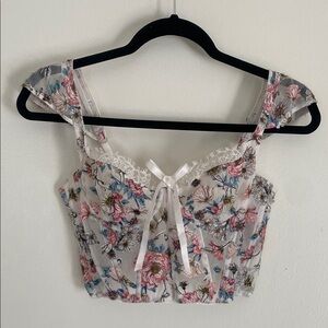 Victoria's Secret - Sheer Floral Corset Bra Top